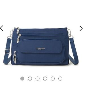 Baggallini Blue Crossbody Bag with Adjustable Strap and Minimalist Design